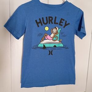 Hurley Kids Blue Tee with Relaxing Monkey Graphic
